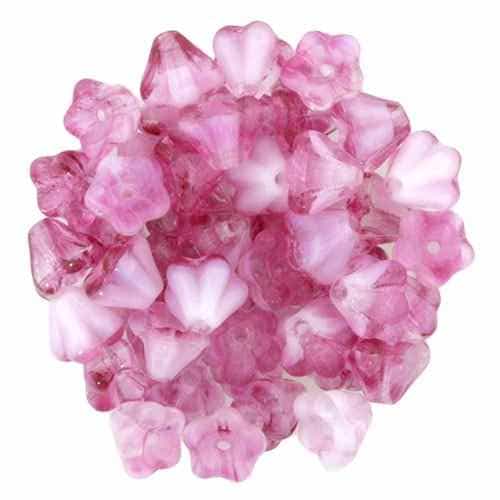 CZBBF-75014 - Baby Bell Flowers 4/6mm : Crystal/Pink - 25 Count