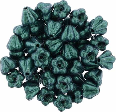 CZBBF-79209 - Baby Bell Flowers 4/6mm : Satin Metallic Turquoise - 25 Count