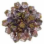 CZBBF-91011 - Baby Bell Flowers 4/6mm : Luster - Amethyst/Crystal - 25 Count