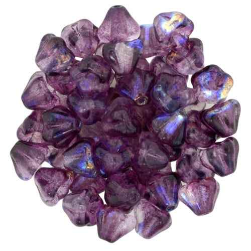 CZBBF-K4907 - Baby Bell Flowers 4/6mm : Coated Violet AB - 25 Count