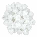 CZBBF-LR0300 - Baby Bell Flowers 4/6mm : Luster Iris - Opaque White - 25 Count