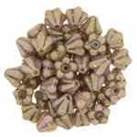 CZBBF-P65491 - Baby Bell Flowers 4/6mm : Luster - Opaque Rose/Gold Topaz - 25 Count