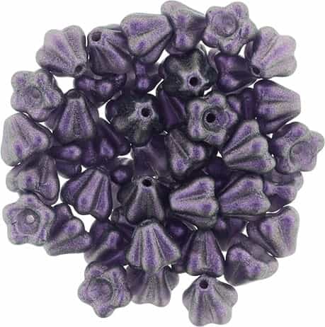 CZBBF-S16C2051 - Baby Bell Flowers 4/6mm : Rose Simmer Tanzanite - 25 Count