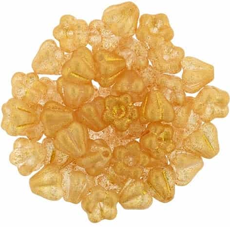 CZBBF-S18C0003 - Baby Bell Flowers 4/6mm : Honey Shimmer Crystal - 25 Count