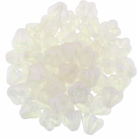 CZBBF-S19C0003 - Baby Bell Flowers 4/6mm : Opalescent Crystal - 25 Count