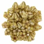 CZBBF-T0300 - Baby Bell Flowers 4/6mm : Opaque White - Picasso - 25 Count