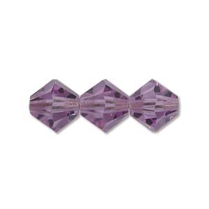 Preciosa Machine Cut 3mm Bicone Crystals : CZBC3-2023 - Violet - 25 count