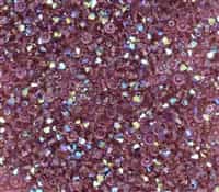 Preciosa Machine Cut 3mm Bicone Crystals : CZBC3-X2006 - Amethyst AB - 25 count