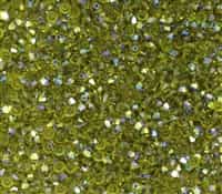 Preciosa Machine Cut 3mm Bicone Crystals : CZBC3-X5023 - Olivine AB - 25 count