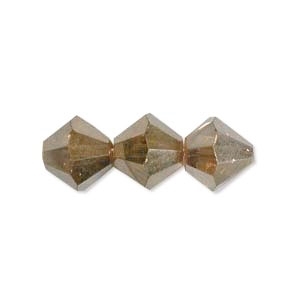 Preciosa Machine Cut 4mm Bicone Crystals : CZBC4-1001 - Crystal Golden Flare - 25 count