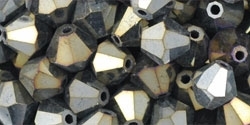 Preciosa Machine Cut 4mm Bicone Crystals : CZBC4-21415 - Jet Brown Iris - 25 count
