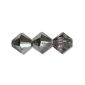[ 8-2-B-2 ] Preciosa Machine Cut 4mm Bicone Crystals : CZBC4-28101 Crystal Vitrail Light - 25 count