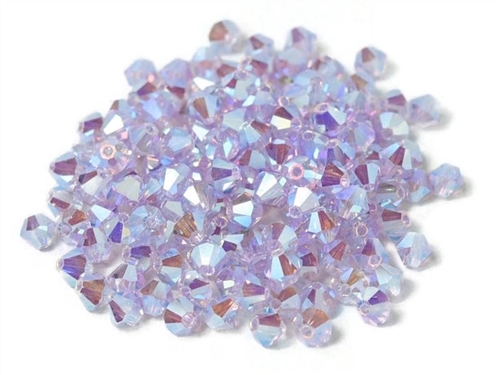 Preciosa Machine Cut 4mm Bicone Crystals : CZBC4-2X20310 - 2AB Violet - 25 count