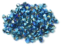 Preciosa Machine Cut 4mm Bicone Crystals : CZBC4-2X3034 - 2AB Montana - 25 count