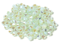 Preciosa Machine Cut 4mm Bicone Crystals : CZBC4-2X51000 - 2AB Chrysolite Opal - 25 count