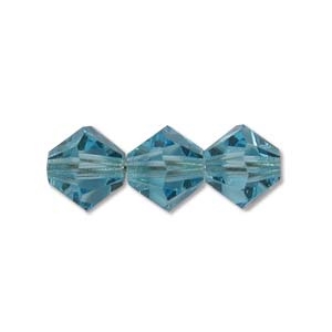 Preciosa Machine Cut 4mm Bicone Crystals : CZBC4-6002 - Crystal Aqua - 25 count