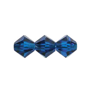 Preciosa Machine Cut 4mm Bicone Crystals : CZBC4-6008 - Crystal Capri Blue - 25 count