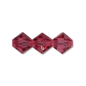 Preciosa Machine Cut 4mm Bicone Crystals : CZBC4-7005 - Red Rose - 25 count
