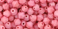 Preciosa Machine Cut 4mm Bicone Crystals : CZBC4-73020 - Opaque - Pink - 25 count