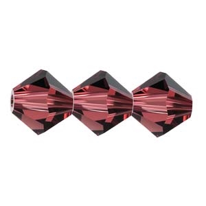 Preciosa Machine Cut 4mm Bicone Crystals : CZBC4-9009 - Burgundy - 25 count