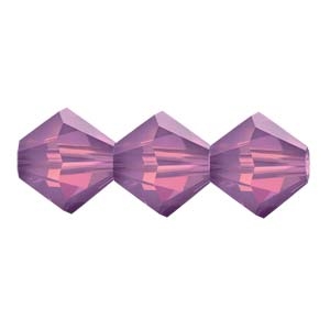 Preciosa Machine Cut 4mm Bicone Crystals : CZBC4-OP2005 - Amethyst Opal - 25 count
