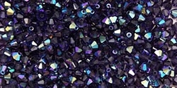Preciosa Machine Cut 4mm Bicone Crystals : CZBC4-X2051 - AB Tanzanite - 25 count