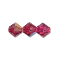 Preciosa Machine Cut 4mm Bicone Crystals : CZBC4-X7001 - Fushia AB - 25 count