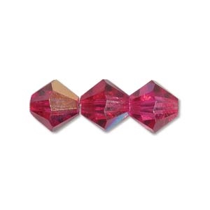 Preciosa Machine Cut 4mm Bicone Crystals : CZBC4-X7035 - AB Fuchsia - 25 count