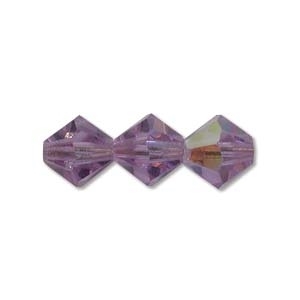 Preciosa Machine Cut 4mm Bicone Crystals : CZBC4-X97327 - Violet AB - 25 count