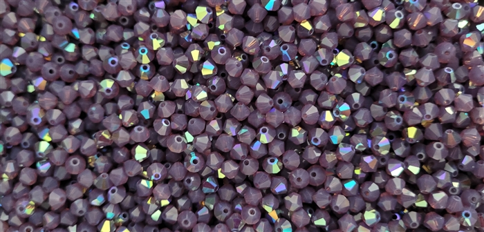 Preciosa Machine Cut 4mm Bicone Crystals : CZBC4-XOP2005 - AB Amethyst Opal - 25 count