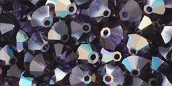 Preciosa Machine Cut 4mm Bicone Crystals : CZBC4-Z2051 - Tanzanite - Celsian - 25 count