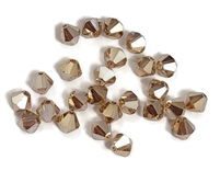 Preciosa CZBC6-1001 - 6mm Bicone Czech Crystal - Crystal Golden Flare  - 25 Count