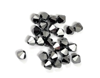 Preciosa CZBC6-2X14400 - 6mm Bicone Czech Crystal - 2X Jet Hematite  - 25 Count