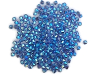 CZBC6-2X3003 -  6mm Preciosa Bicone Crystals - Light Sapphire 2AB - 25 count