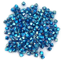 CZBC6-2X6008 -  6mm Preciosa Bicone Crystals - Capri Blue 2AB - 25 count