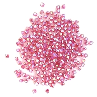 CZBC6-2X7001 -  6mm Preciosa Bicone Crystals - Rose 2AB - 25 count