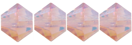 CZBC6-2X7002 -  6mm Preciosa Bicone Crystals - Light Rose 2AB - 25 count