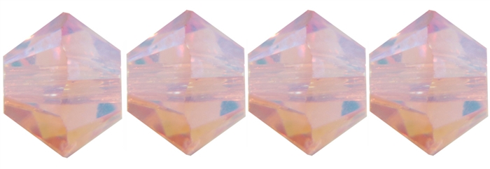 CZBC6-2X7002 -  6mm Preciosa Bicone Crystals - Light Rose 2AB - 25 count