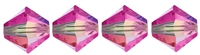 Preciosa CZBC6-2X7035 - 6mm Bicone Czech Crystal - Fuchsia 2AB - 25 Count