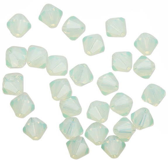 CZBC6-50000 -  6mm Preciosa Bicone Crystals - Chrysolite Opal - 25 count