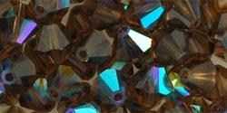 [ 9-1-B-T ] Preciosa CZBC6-SMTOPAB - Bicone Czech Crystal - Smoky Topaz AB - 25 count