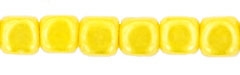 Czech Cubes - 4mm - CZC4-L83110 - Luster - Opaque Yellow - 25 Count