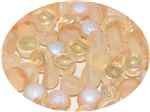 CZCAB-00030-98581 - All Beads Original 2-hole Cabochon 6mm - Crystal Etched Yellow Rainbow - 12 Count