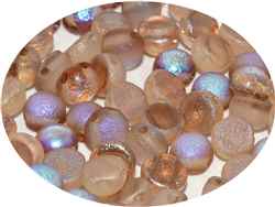 CZCAB-00030-98582R - All Beads Original 2-hole Cabochon 6mm - Crystal Etched Brown Rainbow - 12 Count