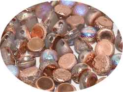 CZCAB-00030-98583 - All Beads Original 2-hole Cabochon 6mm - Crystal Etched Copper Rainbow - 12 Count