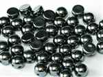 CZCAB-23980-14400 - All Beads Original 2-hole Cabochon 6mm - Jet Hematite - 12 Count