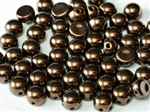 CZCAB-23980-14415 - All Beads Original 2-hole Cabochon 6mm - Jet Bronze - 12 Count