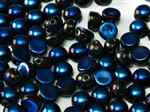 CZCAB-23980-22203 - All Beads Original 2-hole Cabochon 6mm - Jet Full Azuro - 12 Count