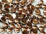 CZCAB-23980-27100 - All Beads Original 2-hole Cabochon 6mm - Jet Capri Gold Full - 12 Count