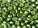 CZCAB-25034 - All Beads Original 2-hole Cabochon 6mm - Alabaster Pastel Olivine - 12 Count